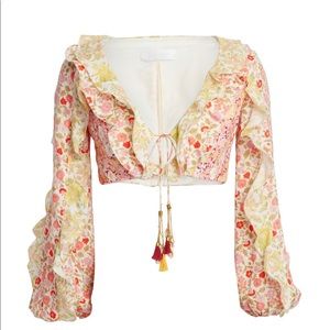 Zimmerman Goldie ruffled cropped blouse